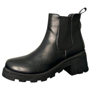 SUGAR FAVORITE Women's Chelsea Block Heel Booties Black Size 9 M